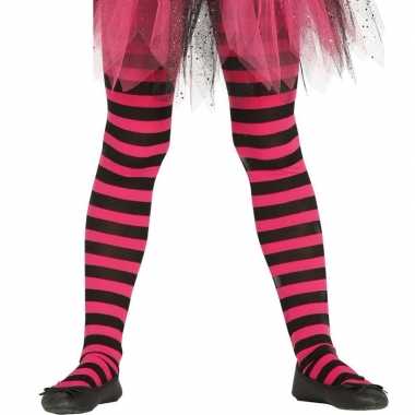 Carnavalskleding/halloween roze/zwarte heksen panties/maillots verkle