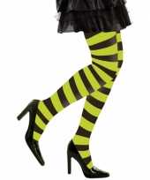 Carnavalskleding halloween neon groen zwarte heksen panties maillots verkleedaccessoire voor dames xl