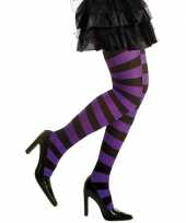 Carnavalskleding halloween paars zwarte heksen panties maillots verkleedaccessoire voor dames m l