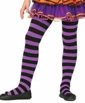 Carnavalskleding halloween paars zwarte heksen panties maillots verkleedaccessoire voor meisjes
