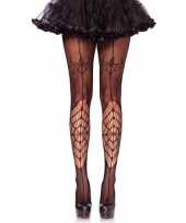 Carnavalskleding halloween zwart met spinnenweb heksen panties maillots verkleedaccessoire voor dames 10134776